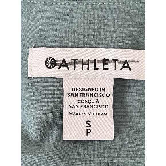 Athleta Shirt Womens Small Swing Forward Pleated Tank Top Deep Ocean Teal NWOT‎ - Picture 5 of 11